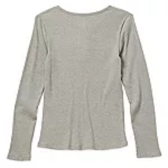 Thereabouts Little & Big Girls Henley Neck Long Sleeve T-Shirt - Picture 2 of 2
